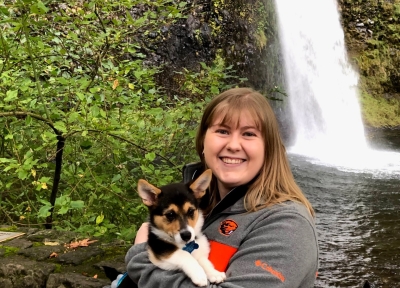 Stephanie Brown and her puppy Hazel